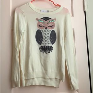Girls white owl‎ sweater